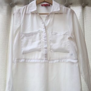 🦚White Saks 5th Avenue Light Blouse M